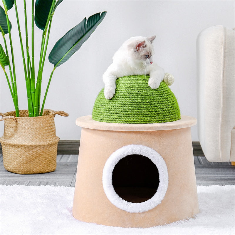 Cute Tree House & Scratch Ball For Cat