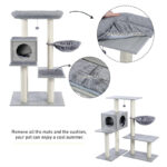 Luxury Multi-Cat Tree House with Scratch Post and Hammock