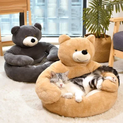 Cute Bear Hug Cat Bed